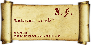 Madarasi Jenő névjegykártya