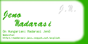 jeno madarasi business card