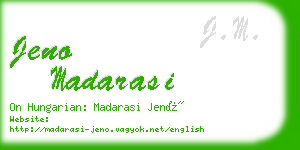 jeno madarasi business card